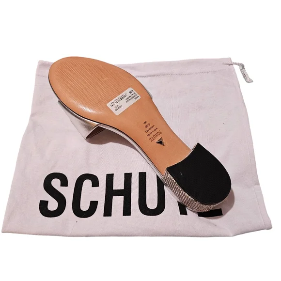 SCHUTZ Embelished Open Toe Mules Size 8.5 - Picture 2 of 2